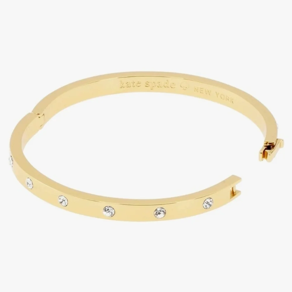kate spade Gold Crystal-Studded Slim Bangle Bracelet/ Free Mystery Gift - Picture 2 of 3